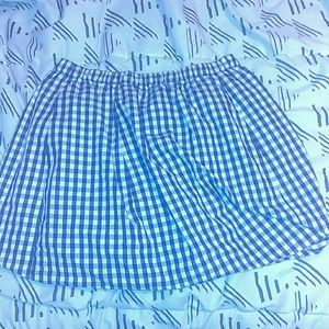 J. Crew size XS Navy and white gingham skirt
